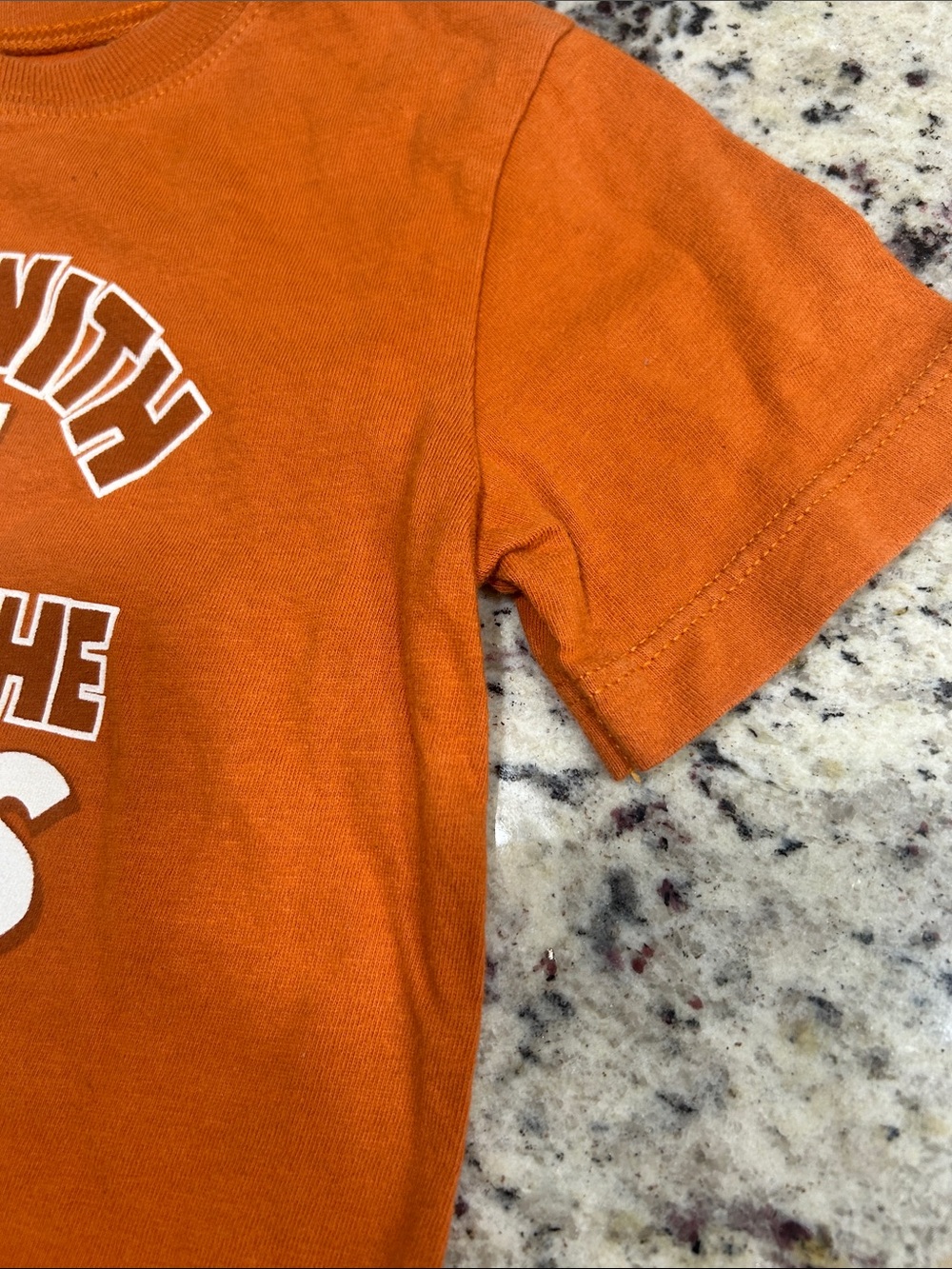 Kids Orange Graphic Tee with 'Mess With Me And Get The Horns' Print TX longhorns - Picture 4 of 6